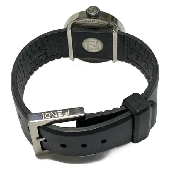 Auth FENDI boosra (Dicerorhinus buergeri) 8010L 0***** Black Women's Wrist Watch - Picture 2 of 5